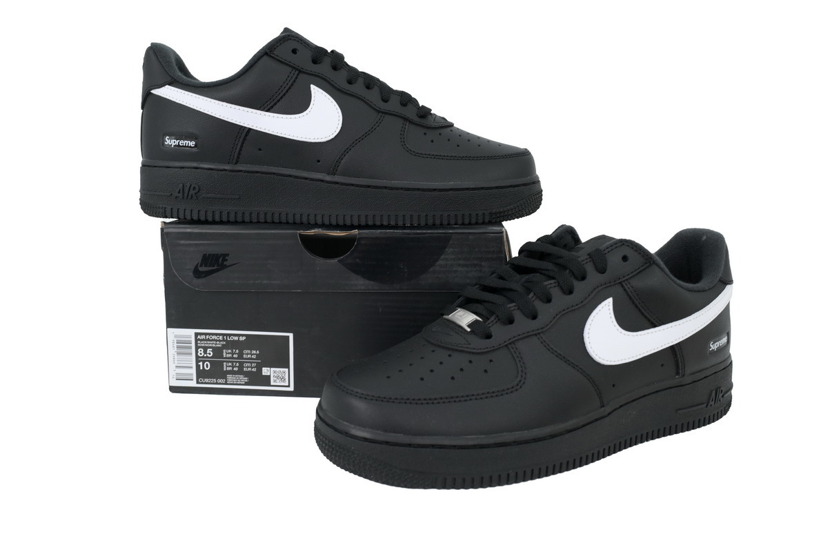 Max Size US14=UK13=EUR48.5=CM32 Nike Supreme x Air Force 1 Low ‘Box Logo – Black White’