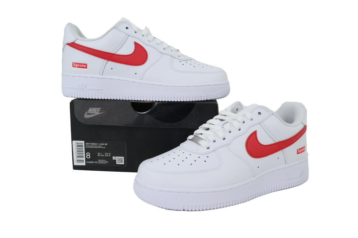 Max Size US14=UK13=EUR48.5=CM32 Supreme x Air Force 1 Low’Box Logo-Speed Red’Shanghai Exclusive
