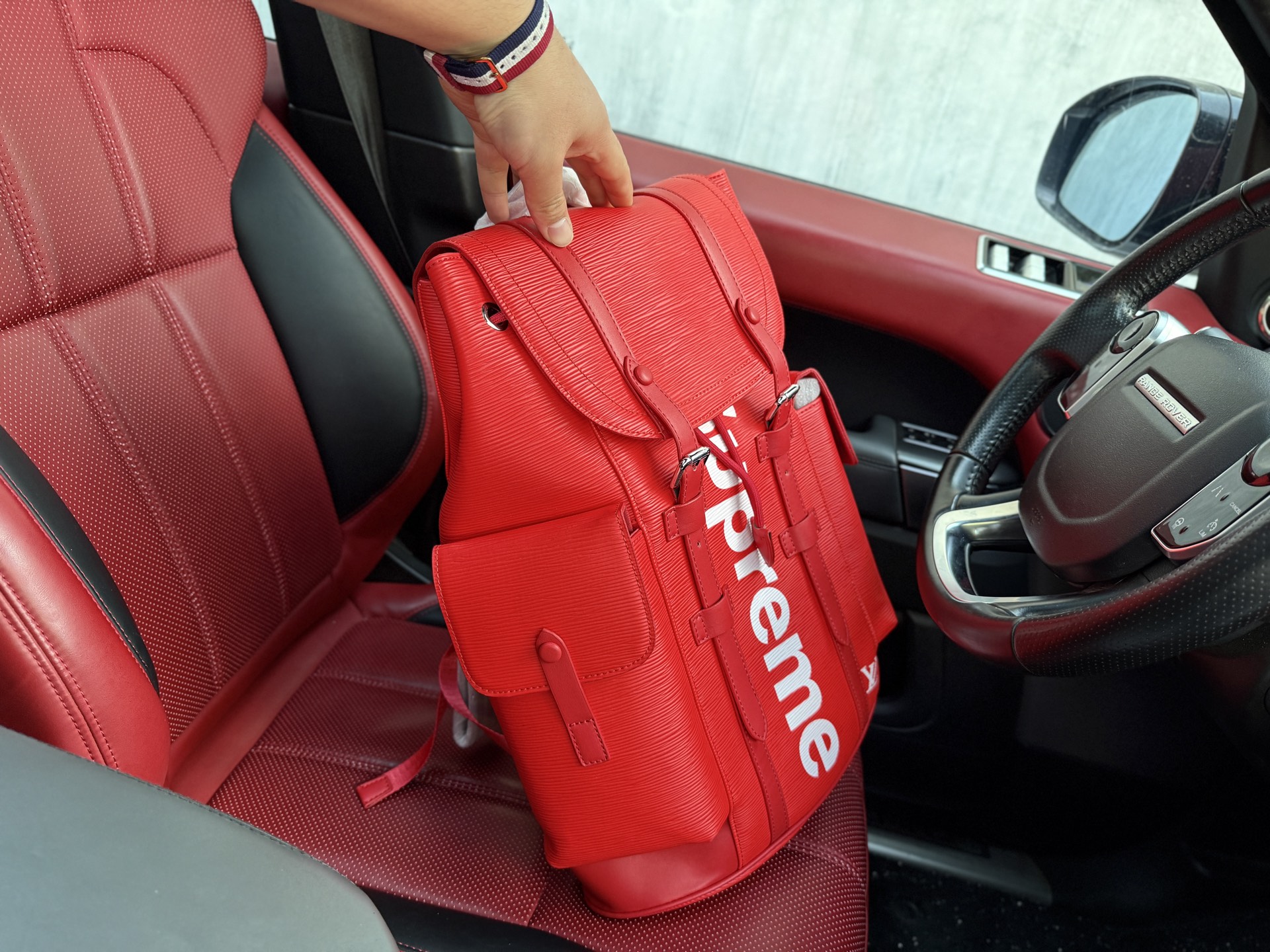 LV X Supreme backpack bag